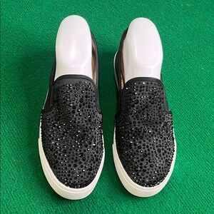 I-N-C Black Studded Slip-On Sneakers size 8
